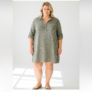 Philosophy Republic Gray Casual Collared Short sleeve Dress Plus XXL NEW